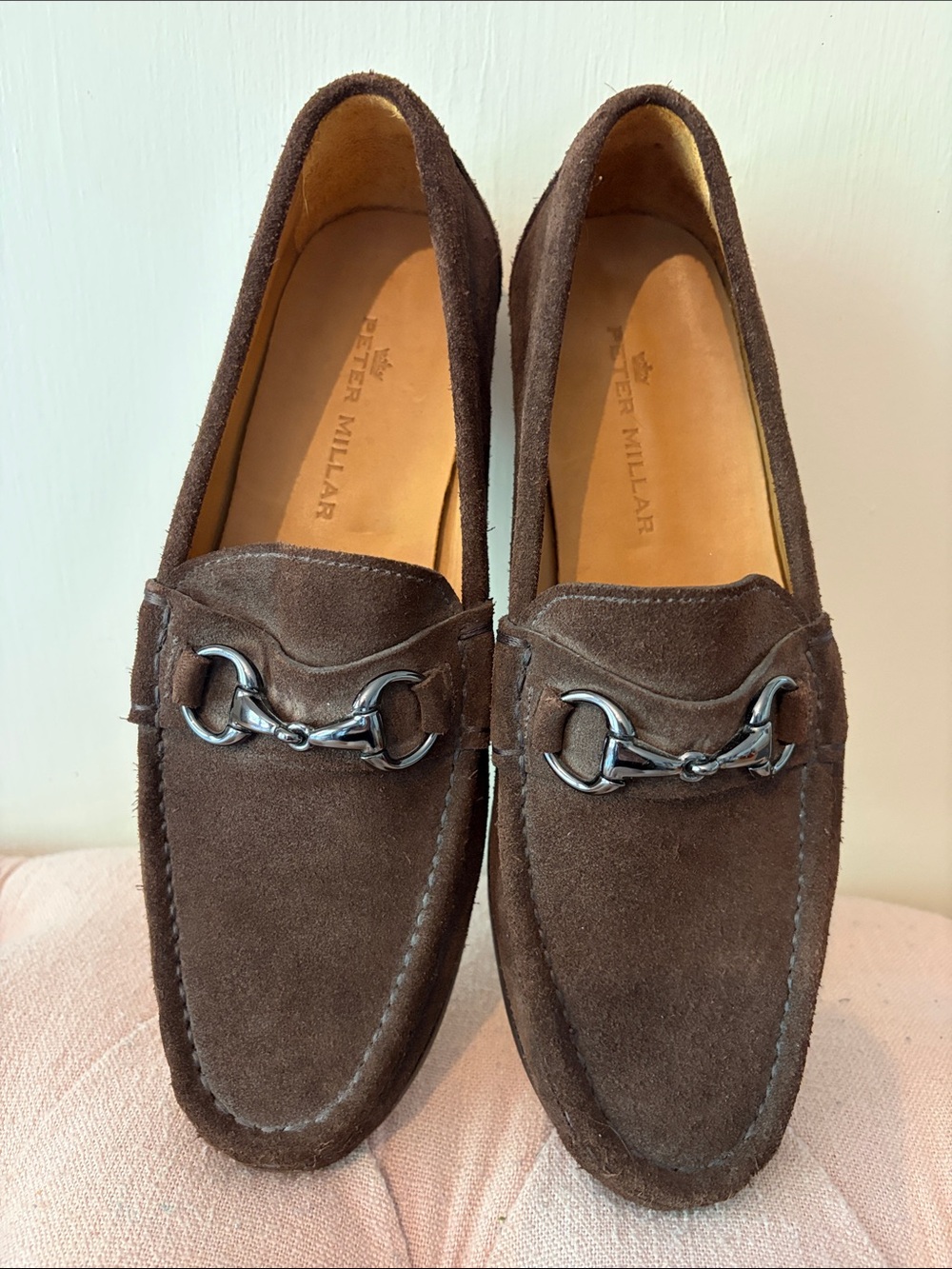 Men’s Peter Millar Dark Brown Suede Bit Loafers -Sz 8